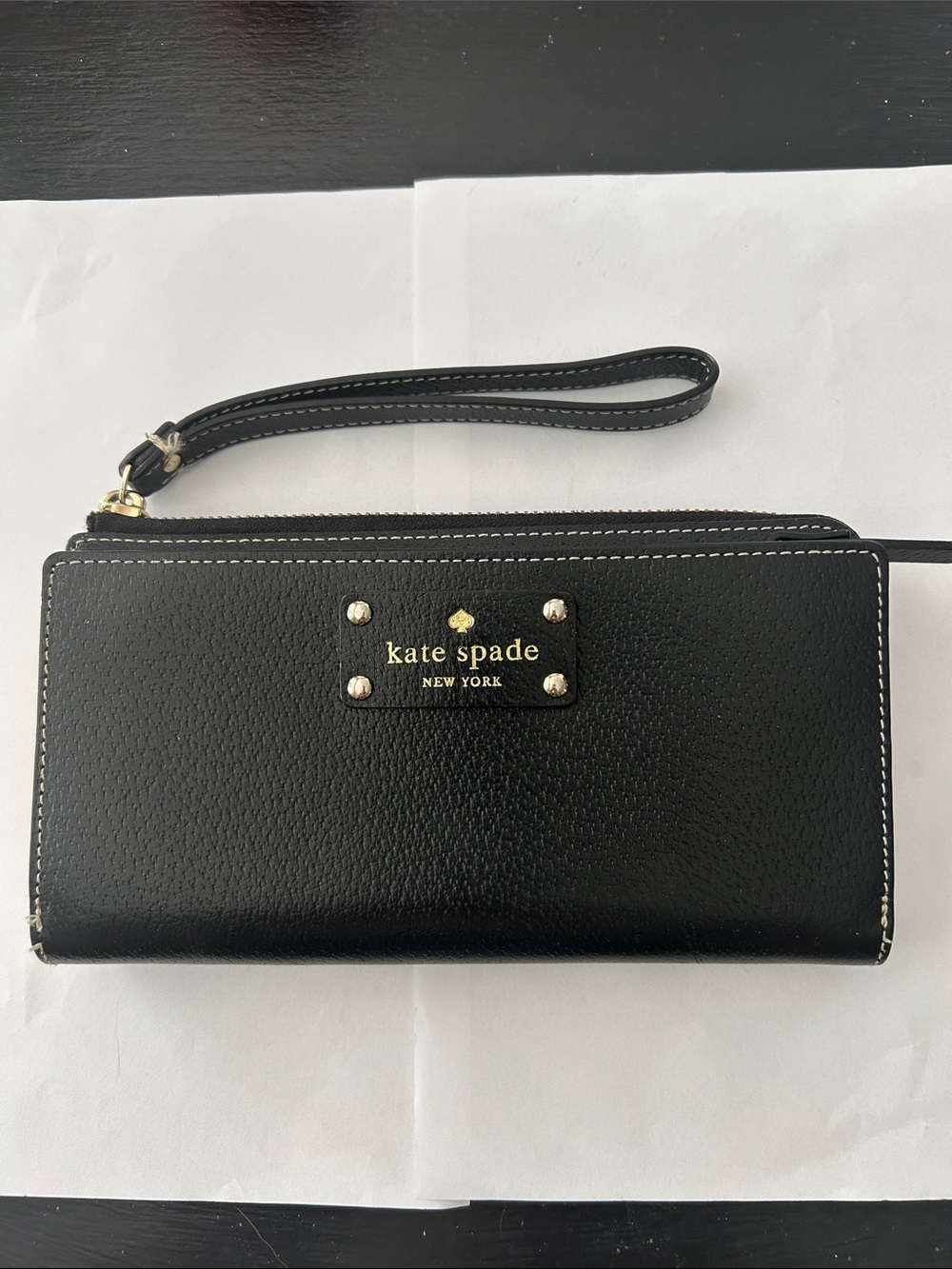 kate spade Black Leather Wristlet Wallet